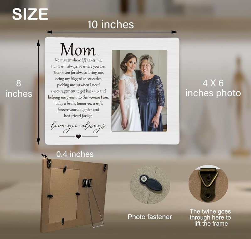 CAIFZ Mom Love You Forever Wedding Picture Frame, Mother of the Bride Photo Frame, 4x6 inch Photo - Image 3